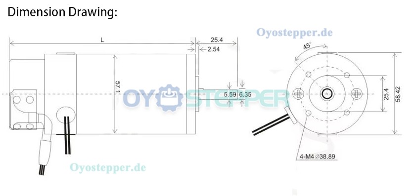 DC-Servomotor & Treiber-Kit, 60W, 24V, 0,72 Nm, 3000 U/min, Ø58 mm, gebürstet (mit Kohlebürsten)
